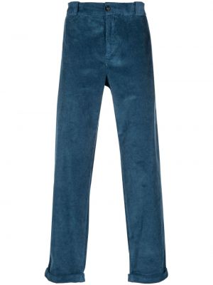 Pantalon droit en velours côtelé Woolrich bleu
