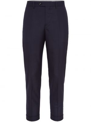 Kašmírové rovné kalhoty Brunello Cucinelli modré