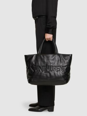 Bolso shopper de cuero Saint Laurent negro