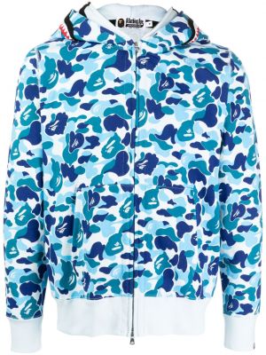 Kapučdžemperis ar apdruku A Bathing Ape® zils