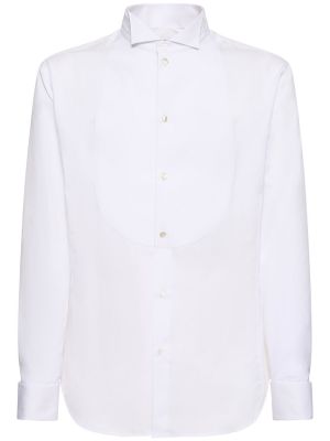 Bavlnená košeľa Giorgio Armani biela