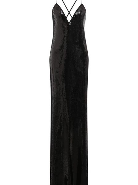 Платье с пайетками N21 черное
