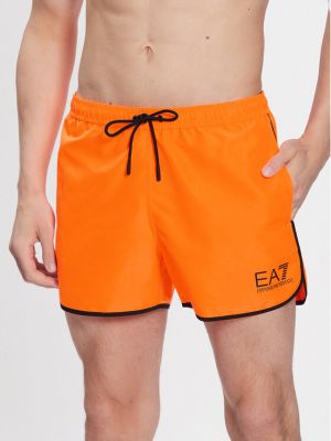 Pantaloni scurți Ea7 Emporio Armani portocaliu