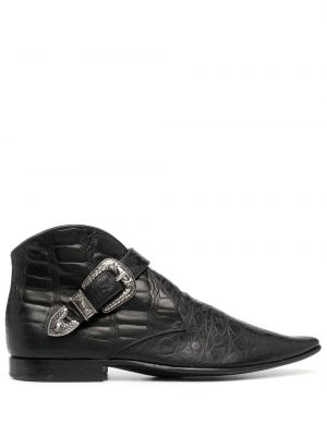 Kotníkové boty s přezkou Saint Laurent černé