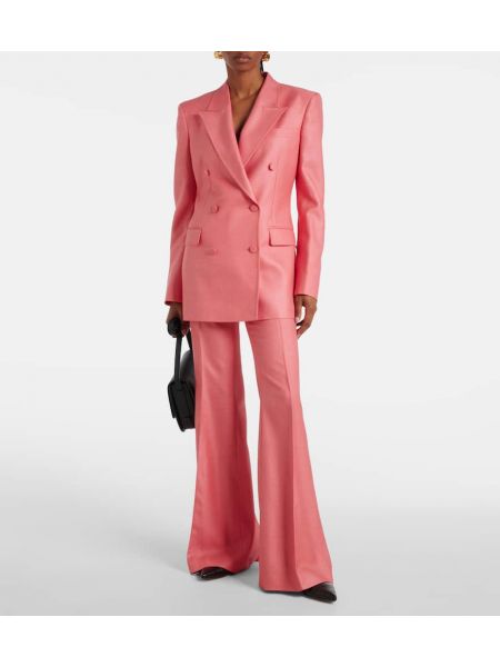 Ipek yün kruvaze blazer Gabriela Hearst pembe