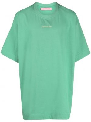 Vienkrāsains kokvilnas t-krekls Monochrome zaļš