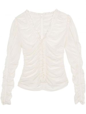 Jedwabna bluzka z falbankami A.l.c. Biała