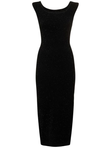 Vestido midi de punto Galvan negro