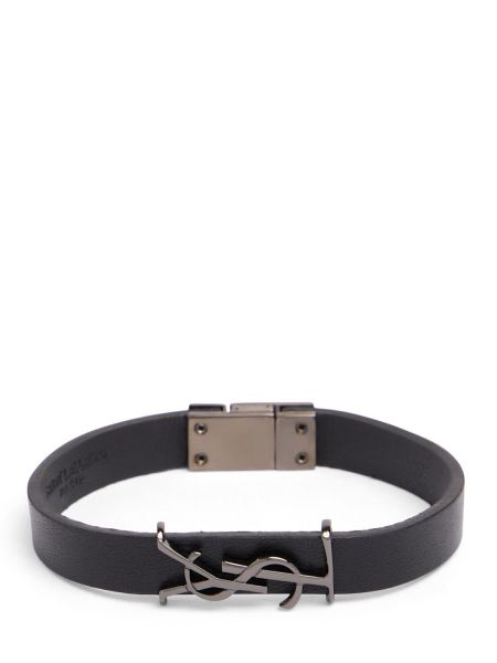 Læder armbånd Saint Laurent sort