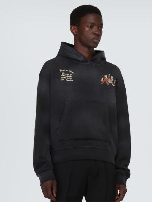 Jersey hoodie aus baumwoll mit tiger streifen Amiri schwarz