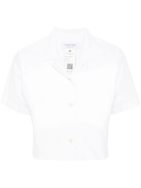 Nėriniuota medvilninė marškiniai Marine Serre balta