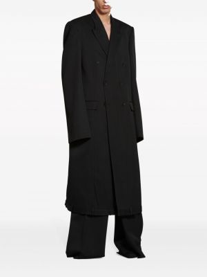Płaszcz wełniany Balenciaga czarny