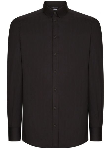 Βαμβακερό πουκάμισο Dolce & Gabbana μαύρο