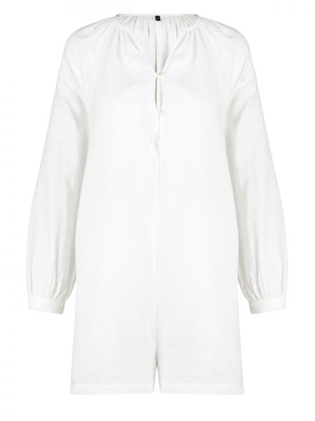 Βαμβακερή ολόσωμη φόρμα από μουσελίνα από λυγαριά Trendyol λευκό