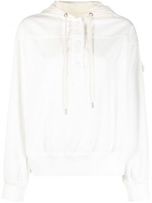 Bluza z kapturem sztruksowa Moncler biała