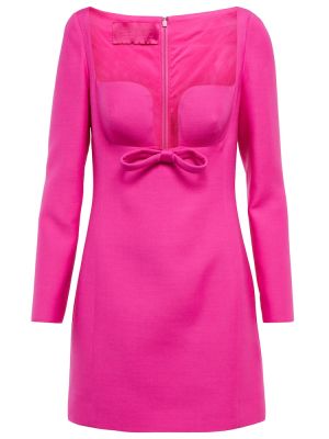 Mini vestido de seda de crepé Valentino rosa