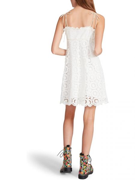 Кружевное хлопковое платье мини Betsey Johnson белое