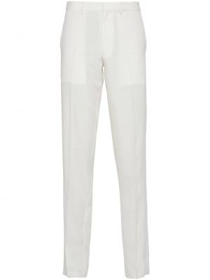 Jedwabne proste spodnie Prada białe