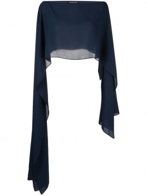 Průsvitné tunika s dlouhými rukávy z polyesteru Gianluca Capannolo - modrá