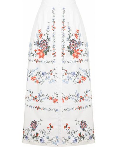 Falda de flores con estampado Erdem blanco