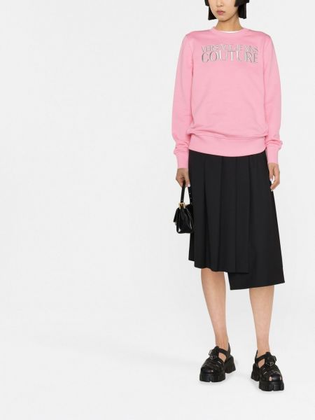 Bluza z nadrukiem Versace Jeans Couture różowa