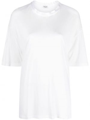Tricou de mătase Saint Laurent alb