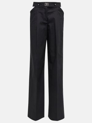 Voľné rovné nohavice s vysokým pásom Dolce&gabbana čierna