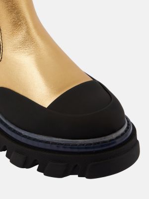 Iš natūralios odos chelsea stiliaus batai Ganni auksinė
