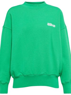 Памучен пуловер Reina Olga зелено