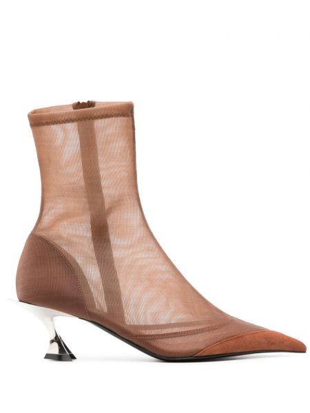 Ankle boots en mesh Mugler marron