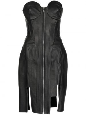 Δερμάτινη κοκτέιλ φόρεμα Natasha Zinko μαύρο