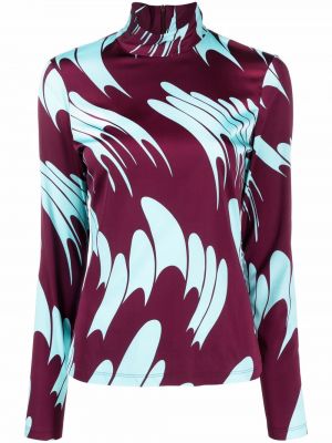 Turtleneck med print med abstrakt tryk Stella Mccartney rød