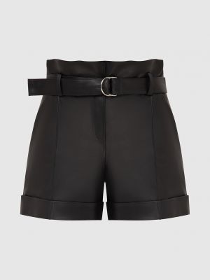 Кожаные шорты Yves Salomon черные