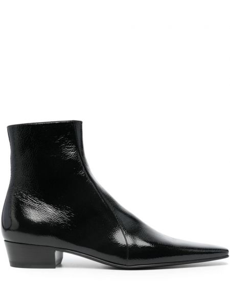 Usnjene gumijasti škornji Saint Laurent črna