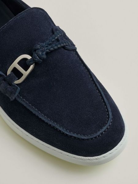 Loafers en suède Hermès Pre-owned bleu
