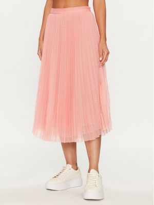 Plisované midi sukně Twinset růžové