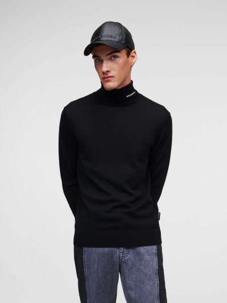 Merino gyapjú pulóver Karl Lagerfeld fekete