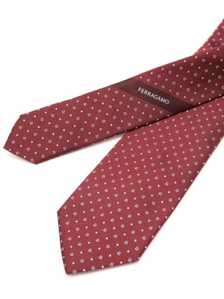 Cravate en soie en jacquard Ferragamo rouge