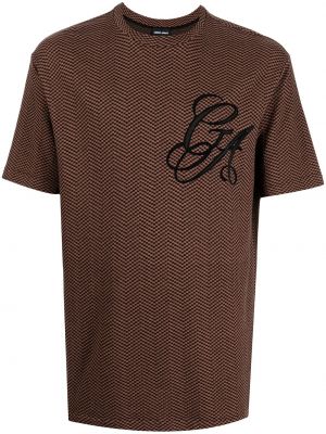 Camiseta con estampado con estampado geométrico Giorgio Armani marrón