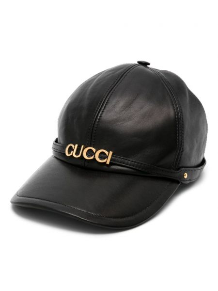 Læder hat Gucci sort