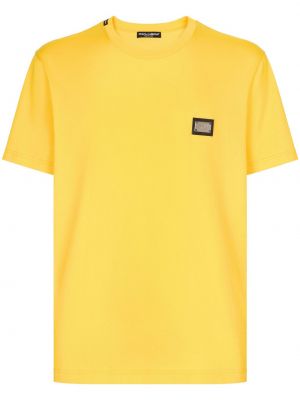 Памучна тениска Dolce & Gabbana жълто