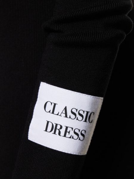 Μακρυμάνικη βαμβακερή μάξι φόρεμα Moschino μαύρο