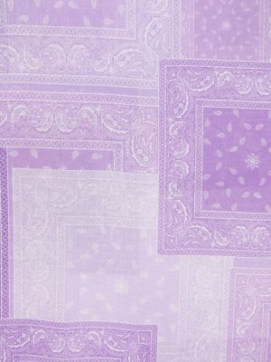 Bavlněný šál s potiskem s paisley potiskem Destin fialový