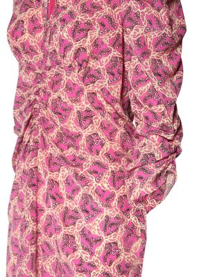Květinové hedvábné dlouhé šaty Isabel Marant černé