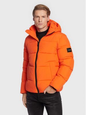 Péřová bunda Calvin Klein oranžová