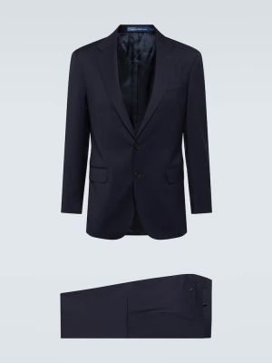 Vlněný oblek Polo Ralph Lauren modrý
