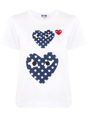 Raštuotas marškinėliai su širdelėmis Comme Des Garçons Play