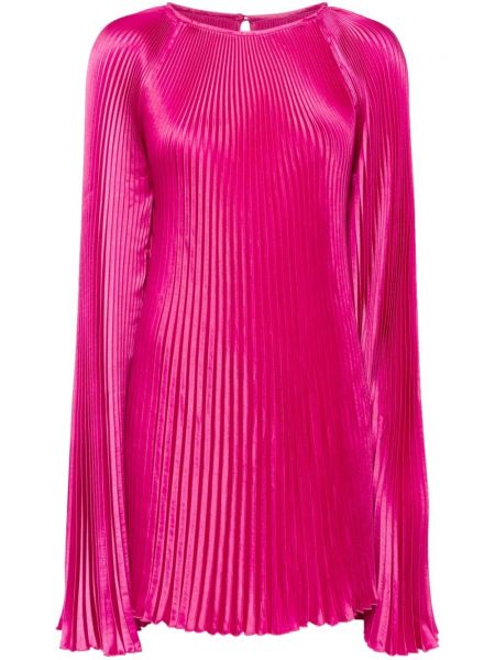 Rochie de cocktail plisată L'idée roz