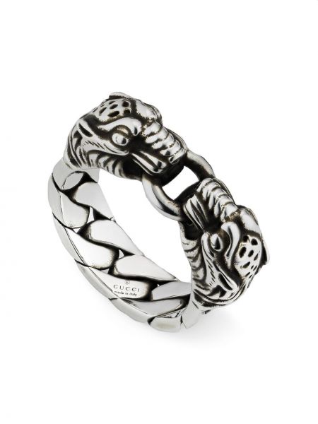 Prsten s tygřím vzorem Gucci stříbrný