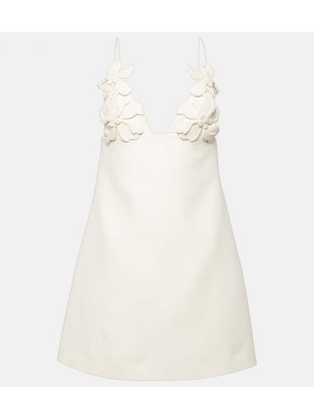 Krepové květinové šaty Valentino bílé